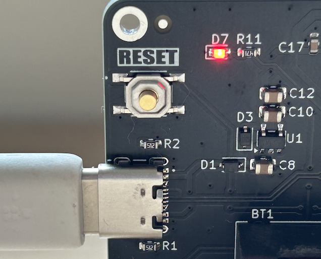 Red LED indicator